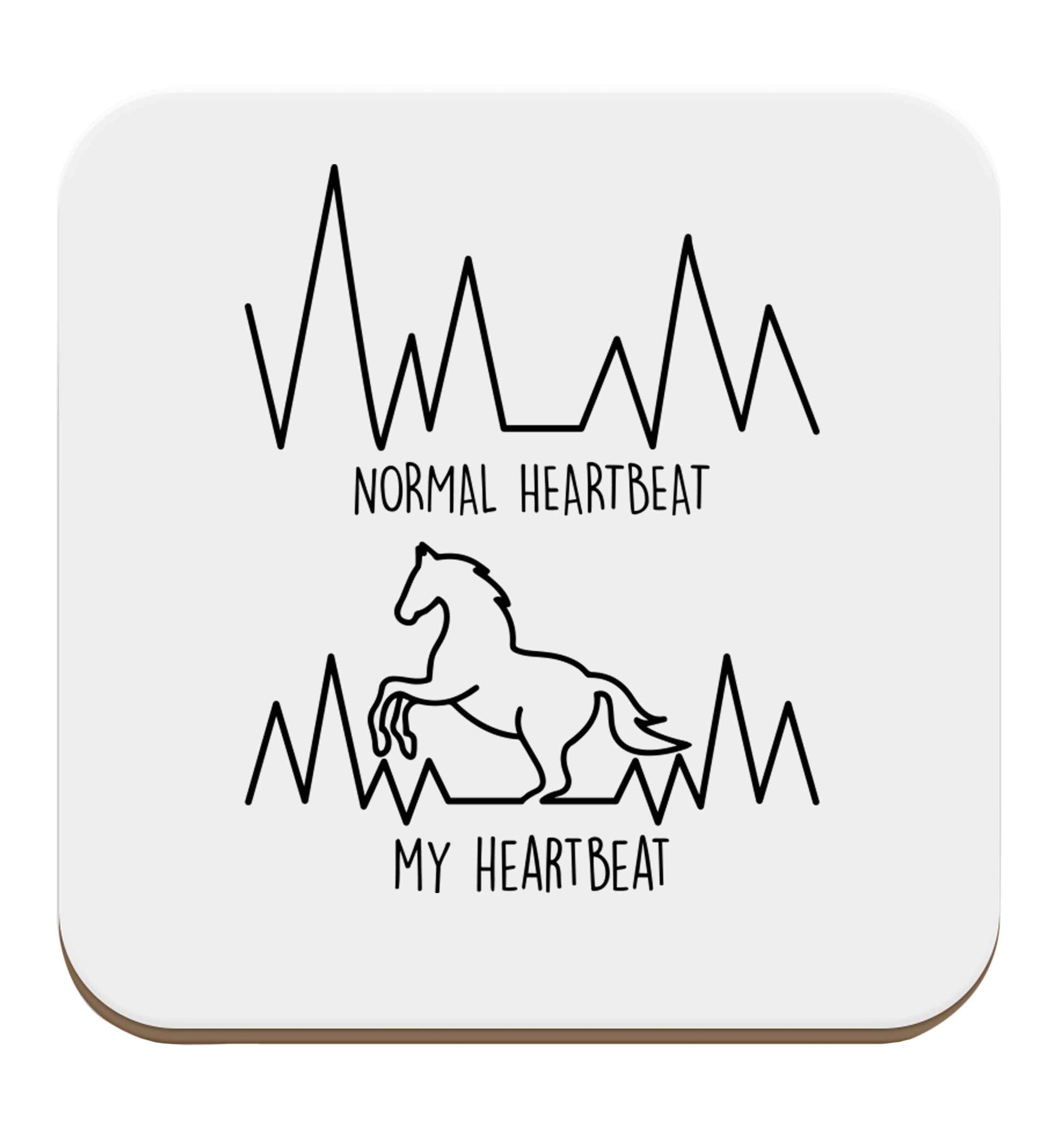 Horse - Normal heartbeat my heartbeat set of four coasters