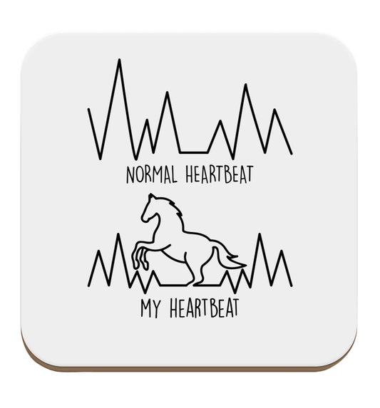 Horse - Normal heartbeat my heartbeat set of four coasters