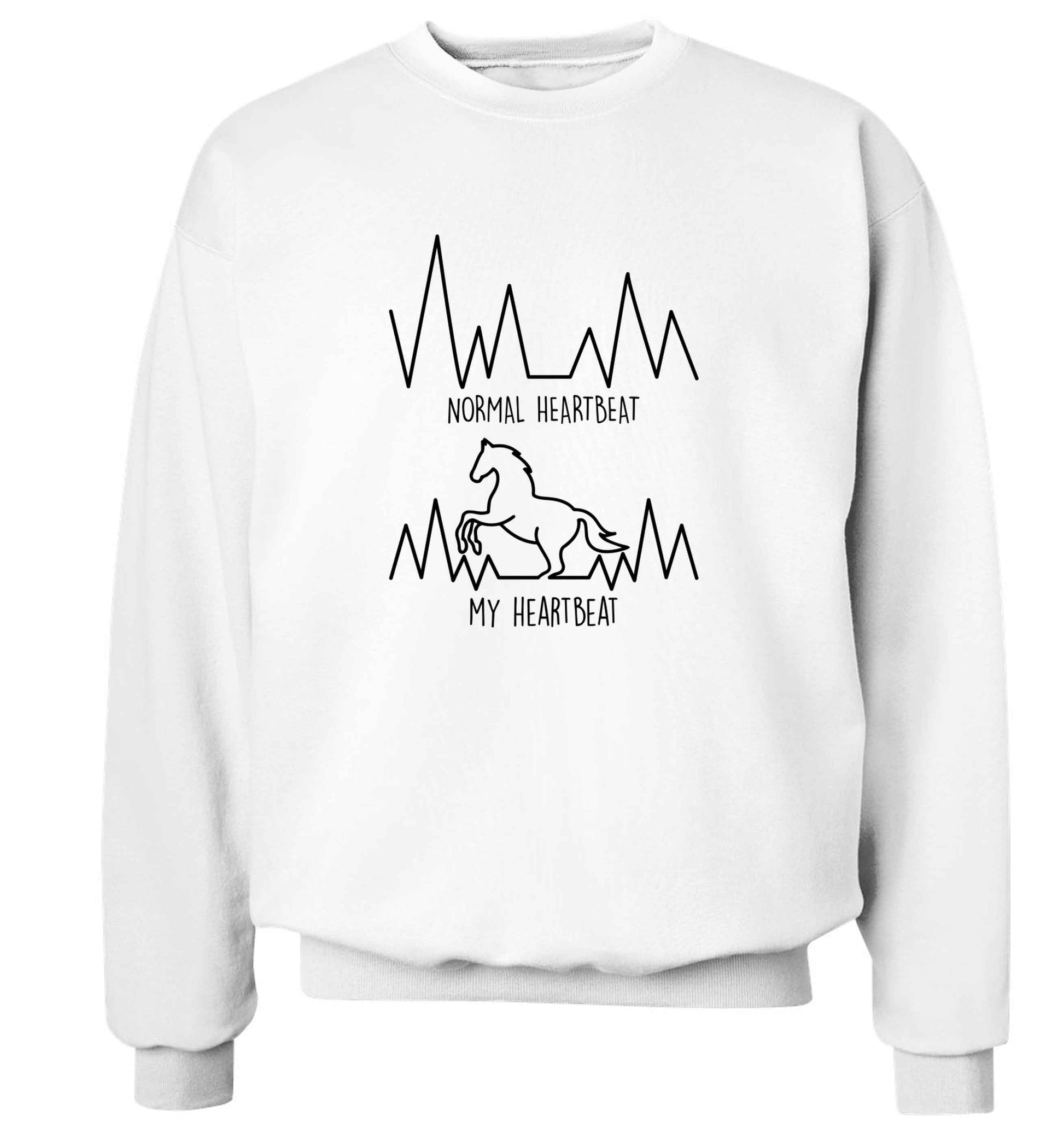 Horse - Normal heartbeat my heartbeat adult's unisex white sweater 2XL
