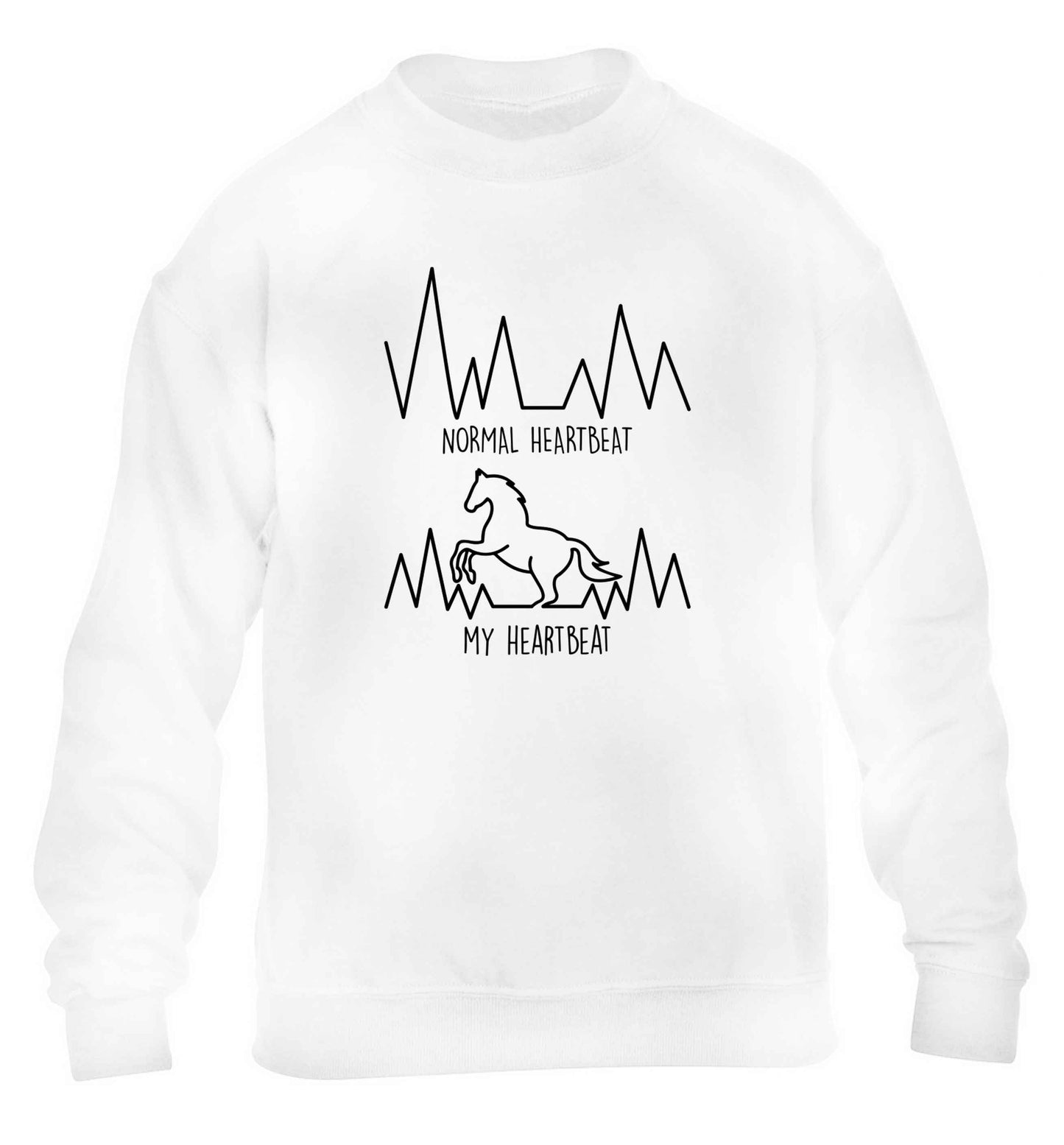 Horse - Normal heartbeat my heartbeat children's white sweater 12-13 Years