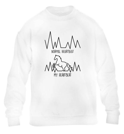 Horse - Normal heartbeat my heartbeat children's white sweater 12-13 Years
