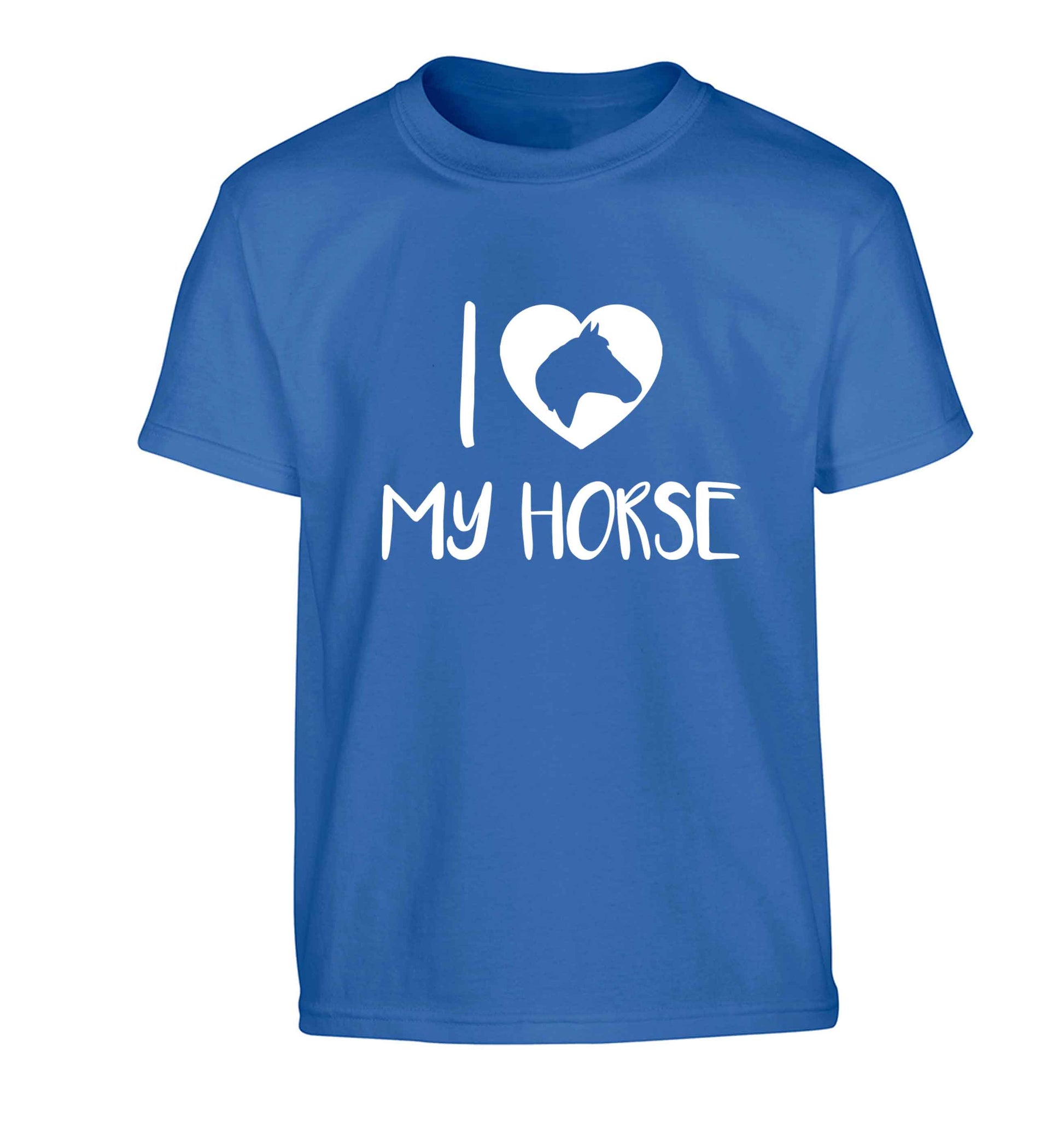 I love my horse Children's blue Tshirt 12-13 Years