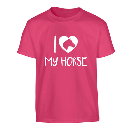 I love my horse Children's pink Tshirt 12-13 Years