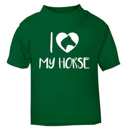 I love my horse green baby toddler Tshirt 2 Years