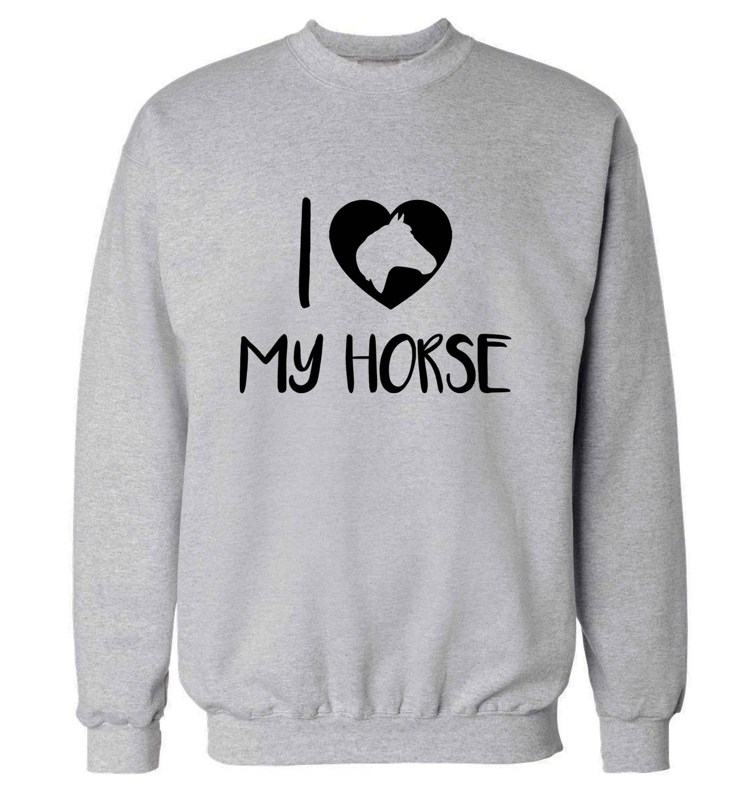 I love my horse adult's unisex grey sweater 2XL