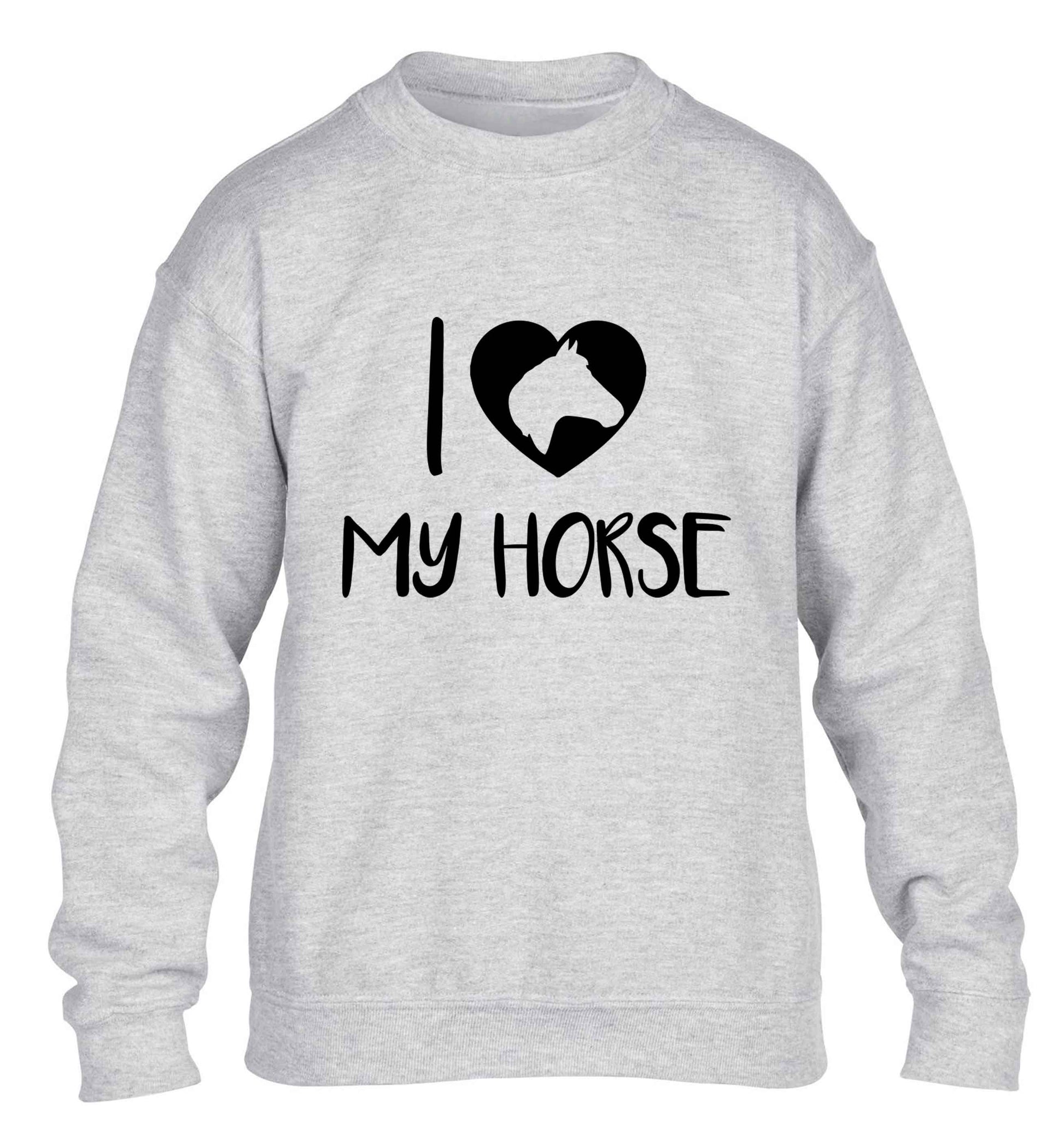 I love my horse children's grey sweater 12-13 Years