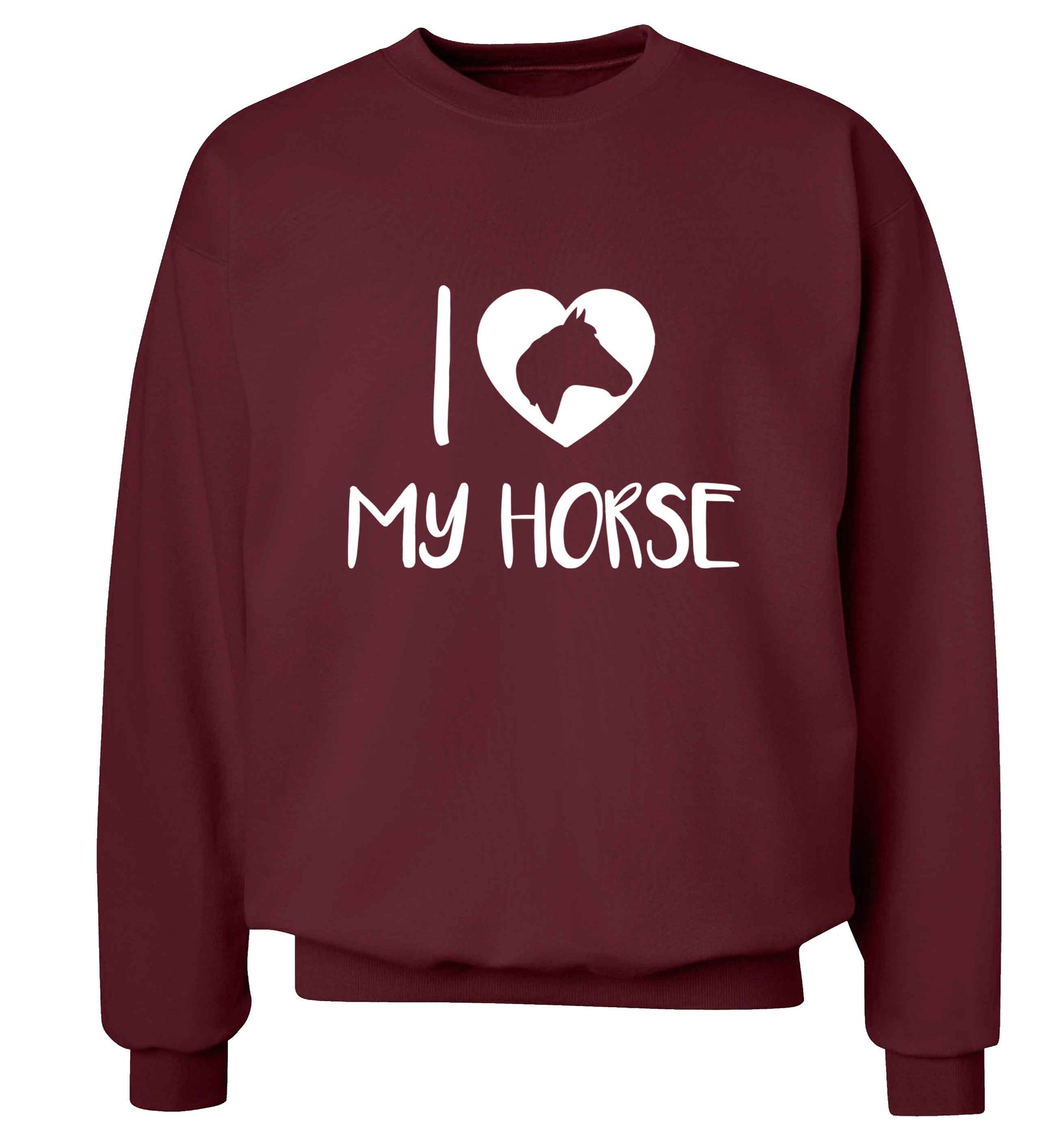I love my horse adult's unisex maroon sweater 2XL