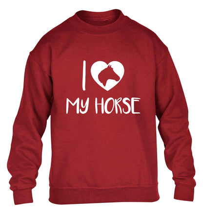 I love my horse children's grey sweater 12-13 Years