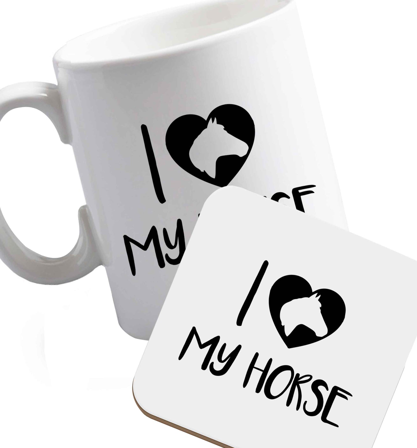 10 oz Favourite Type Pan Pancake ceramic mug and coaster set right handed