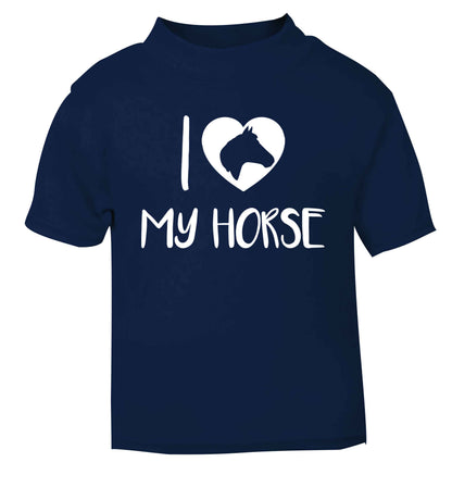 I love my horse navy baby toddler Tshirt 2 Years