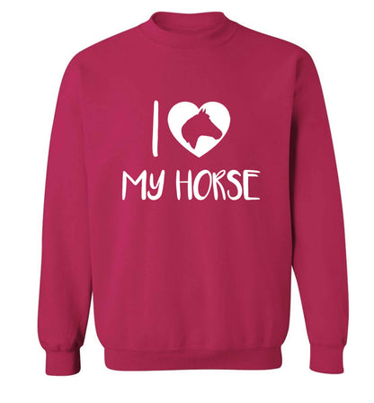 I love my horse adult's unisex pink sweater 2XL