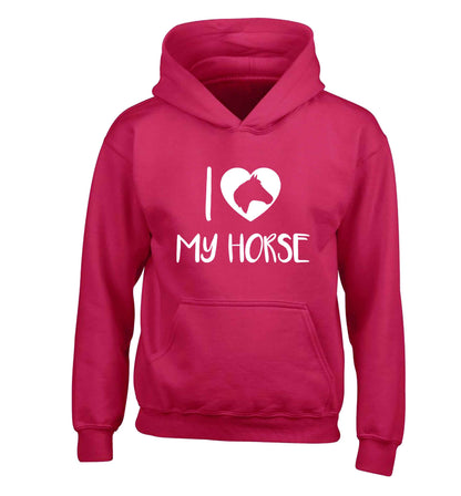I love my horse children's pink hoodie 12-13 Years