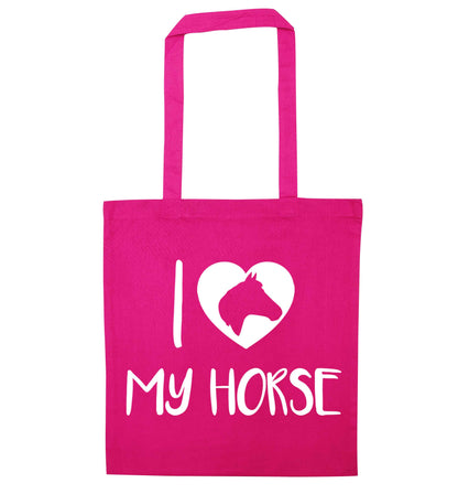 I love my horse pink tote bag