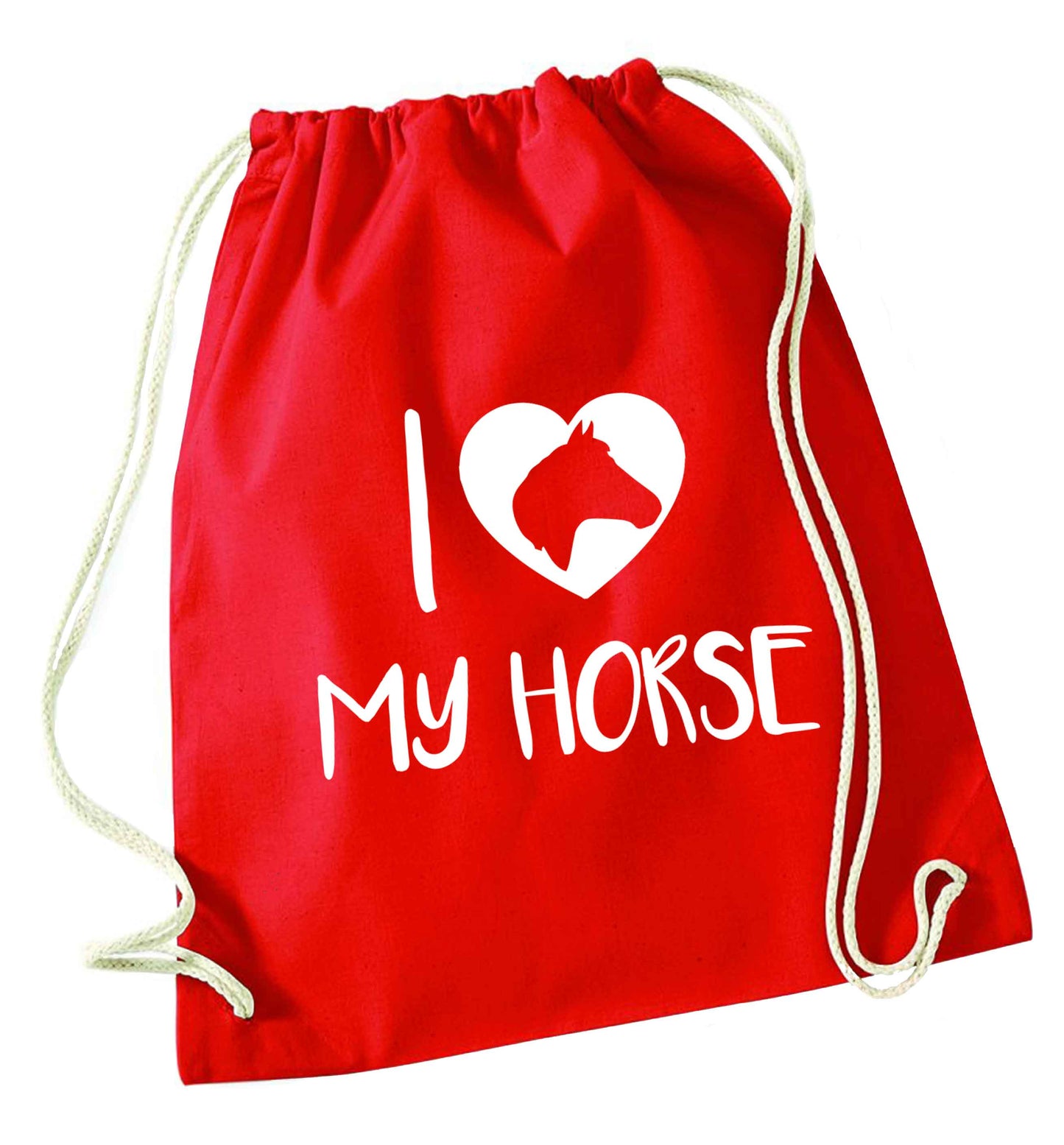 I love my horse red drawstring bag 