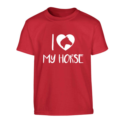 I love my horse Children's red Tshirt 12-13 Years