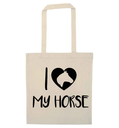 I love my horse natural tote bag