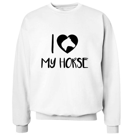 I love my horse adult's unisex white sweater 2XL