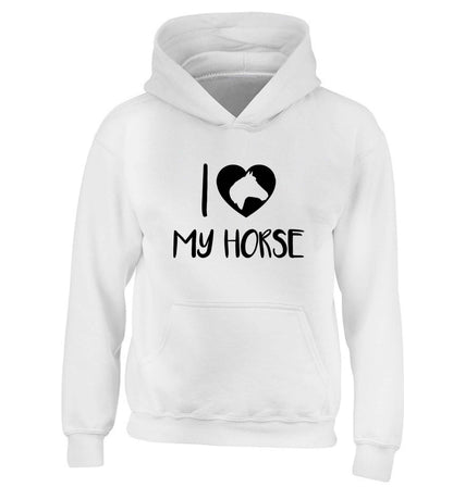I love my horse children's white hoodie 12-13 Years