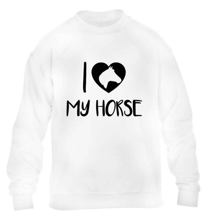 I love my horse children's white sweater 12-13 Years