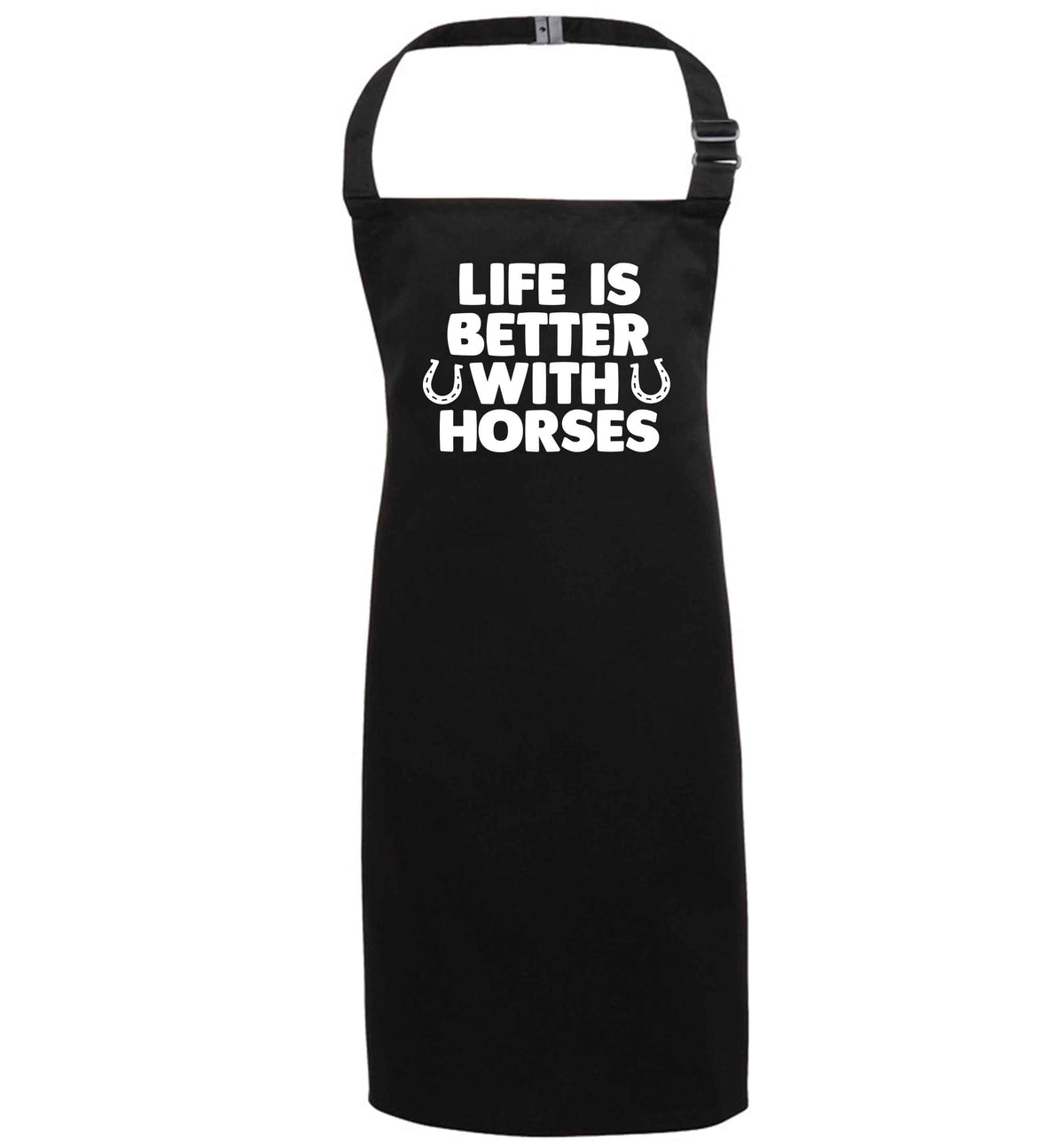Life is better with horses black apron 7-10 years