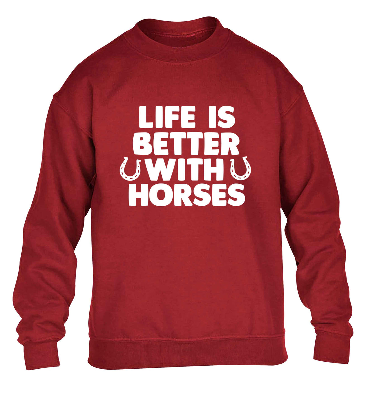 Life is better with horses children's grey sweater 12-13 Years