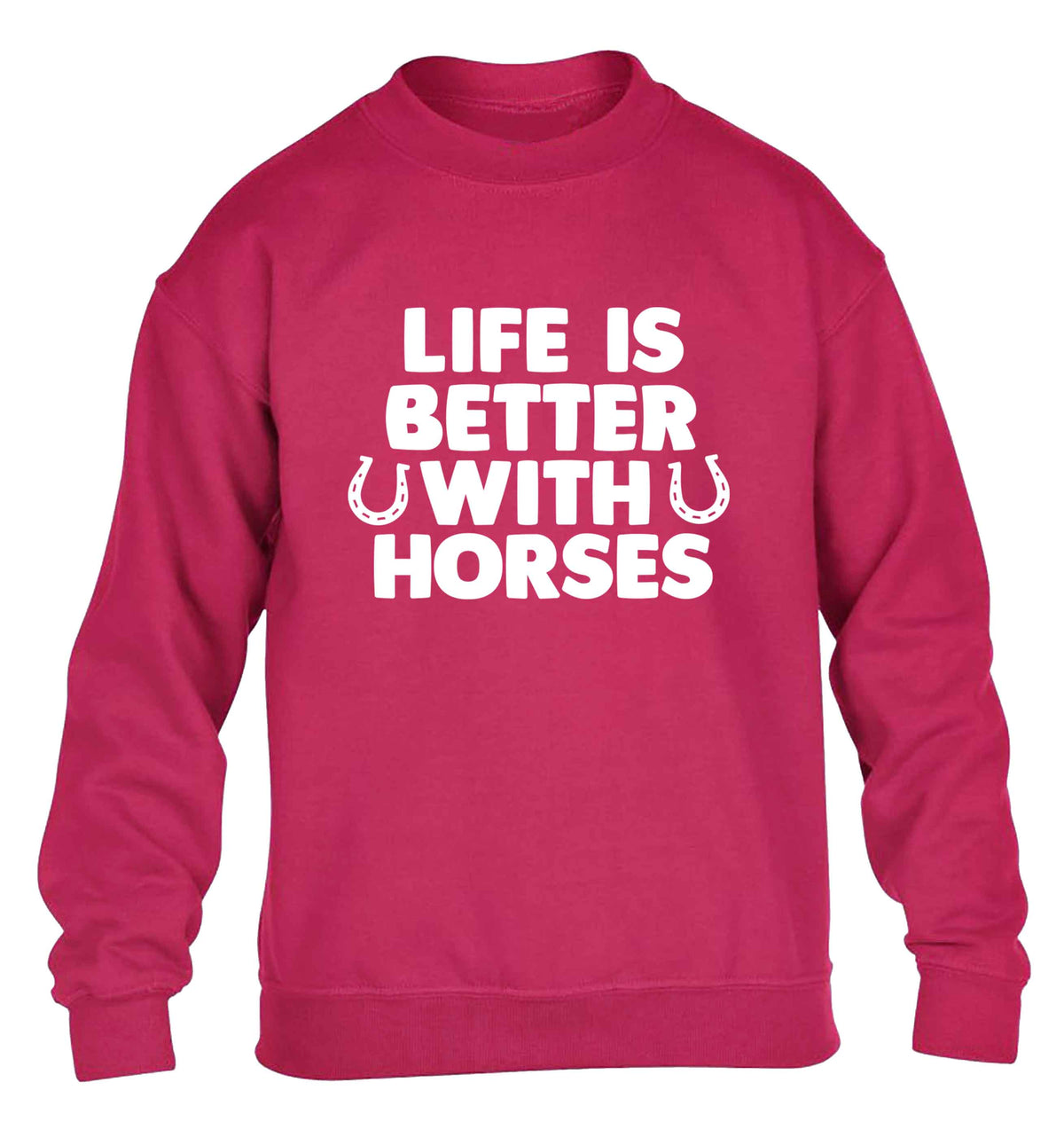 Life is better with horses children's pink sweater 12-13 Years