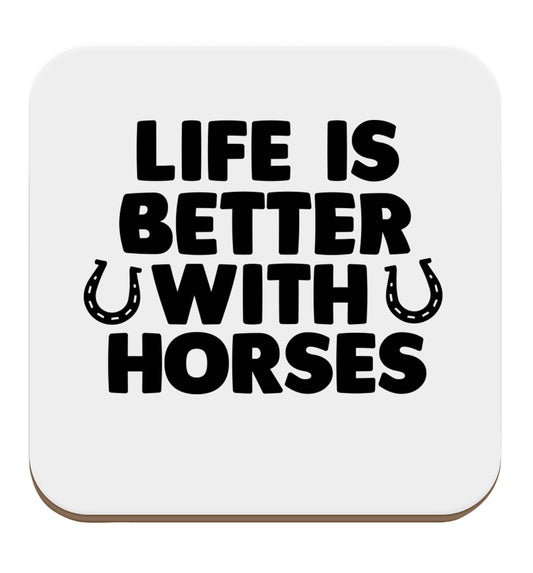 Life is better with horses set of four coasters