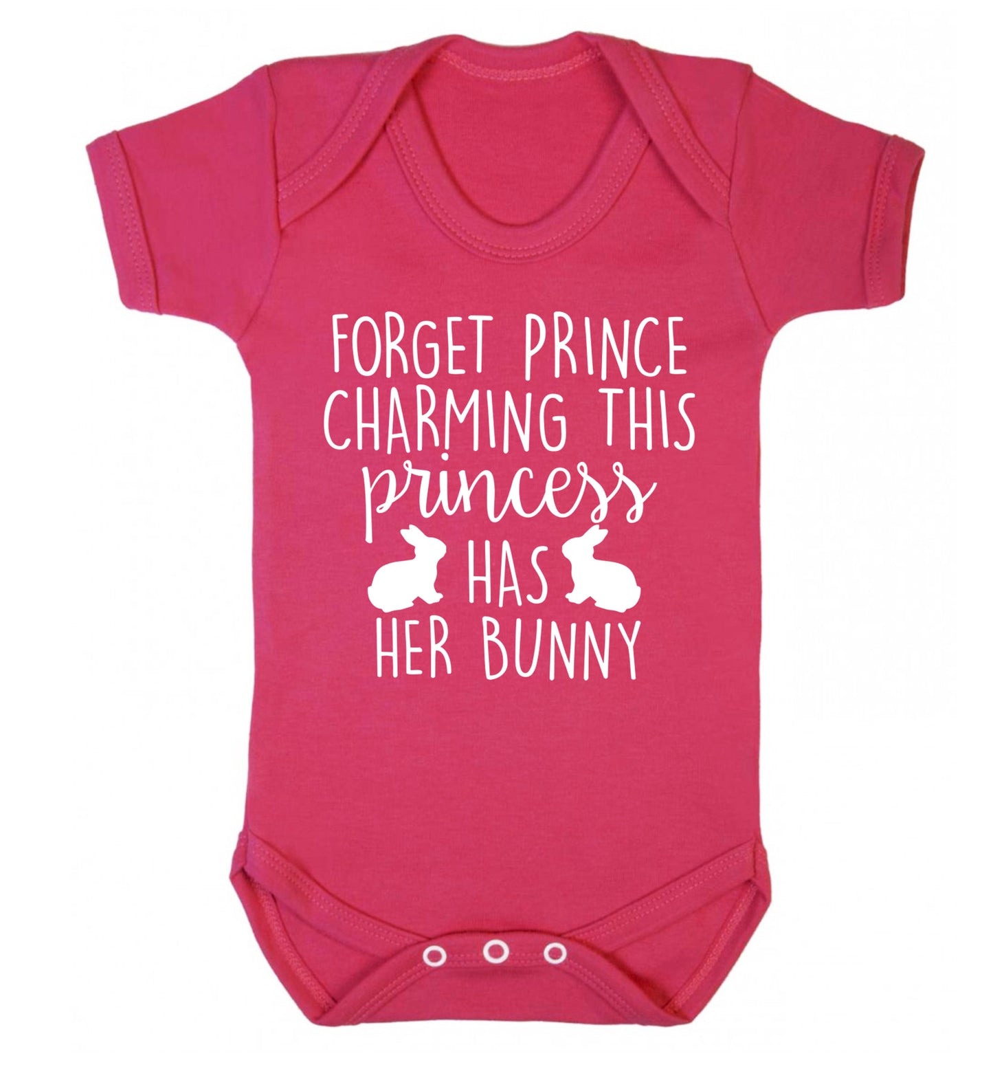 Forget prince charming this princess has her bunny Baby Vest dark pink 18-24 months