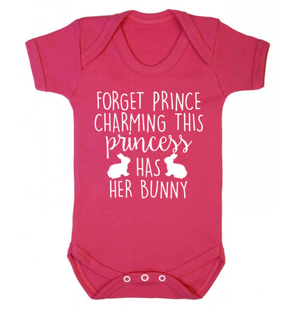 Forget prince charming this princess has her bunny Baby Vest dark pink 18-24 months