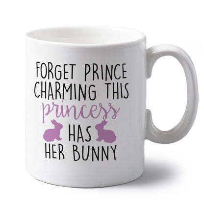 left handed white ceramic mug 
