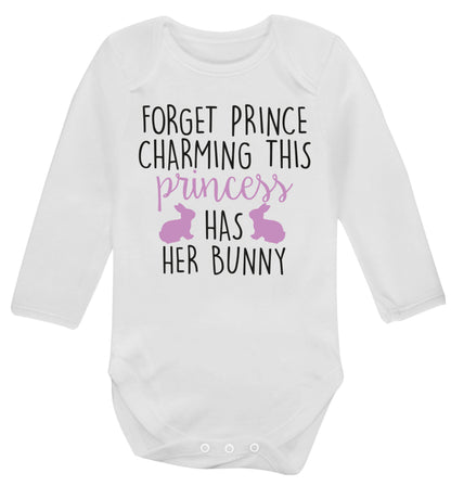 Forget prince charming this princess has her bunny Baby Vest long sleeved white 6-12 months