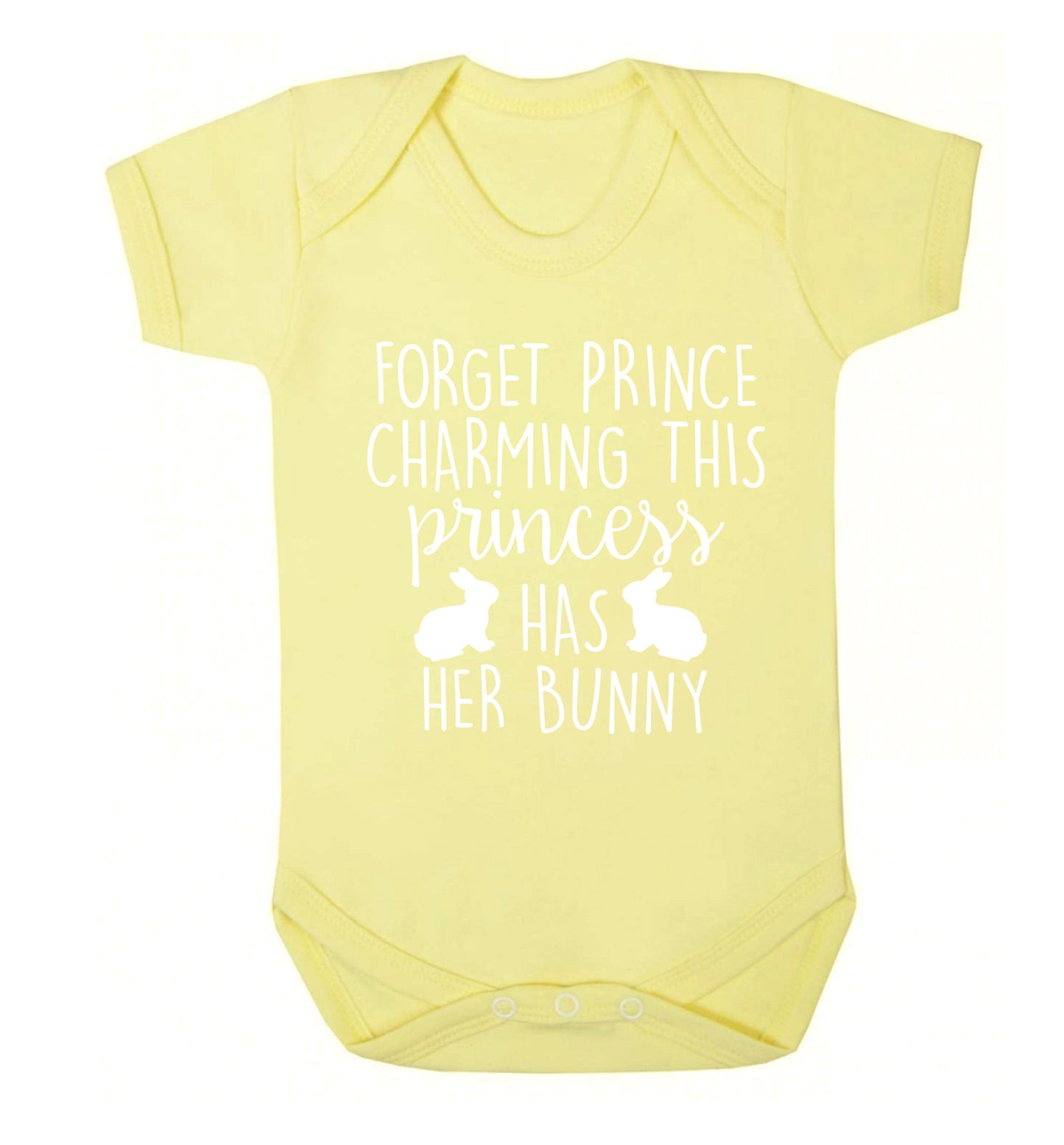 Forget prince charming this princess has her bunny Baby Vest pale yellow 18-24 months