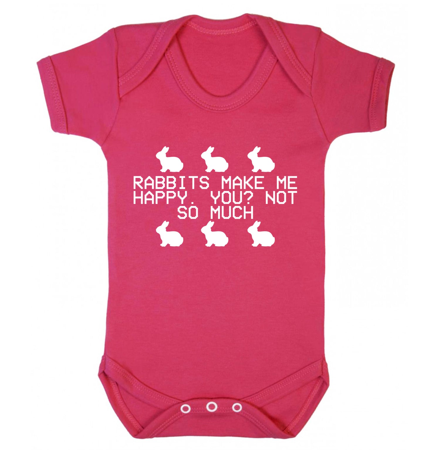 Rabbits make me happy, you not so much Baby Vest dark pink 18-24 months