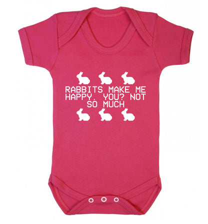 Rabbits make me happy, you not so much Baby Vest dark pink 18-24 months