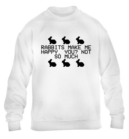 Rabbits make me happy, you not so much children's white  sweater 12-14 Years