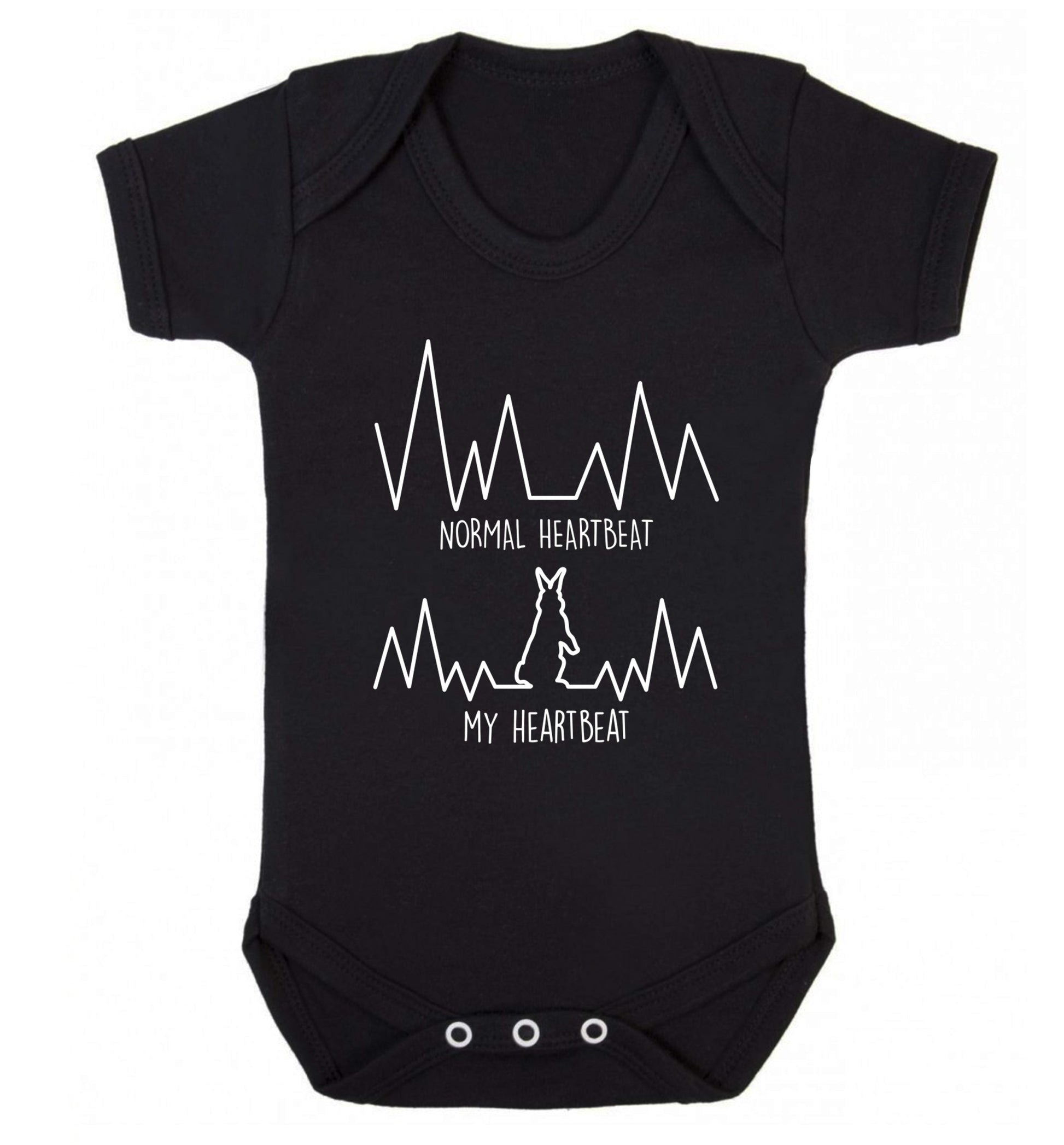 Normal heartbeat, my heartbeat rabbit lover Baby Vest black 18-24 months