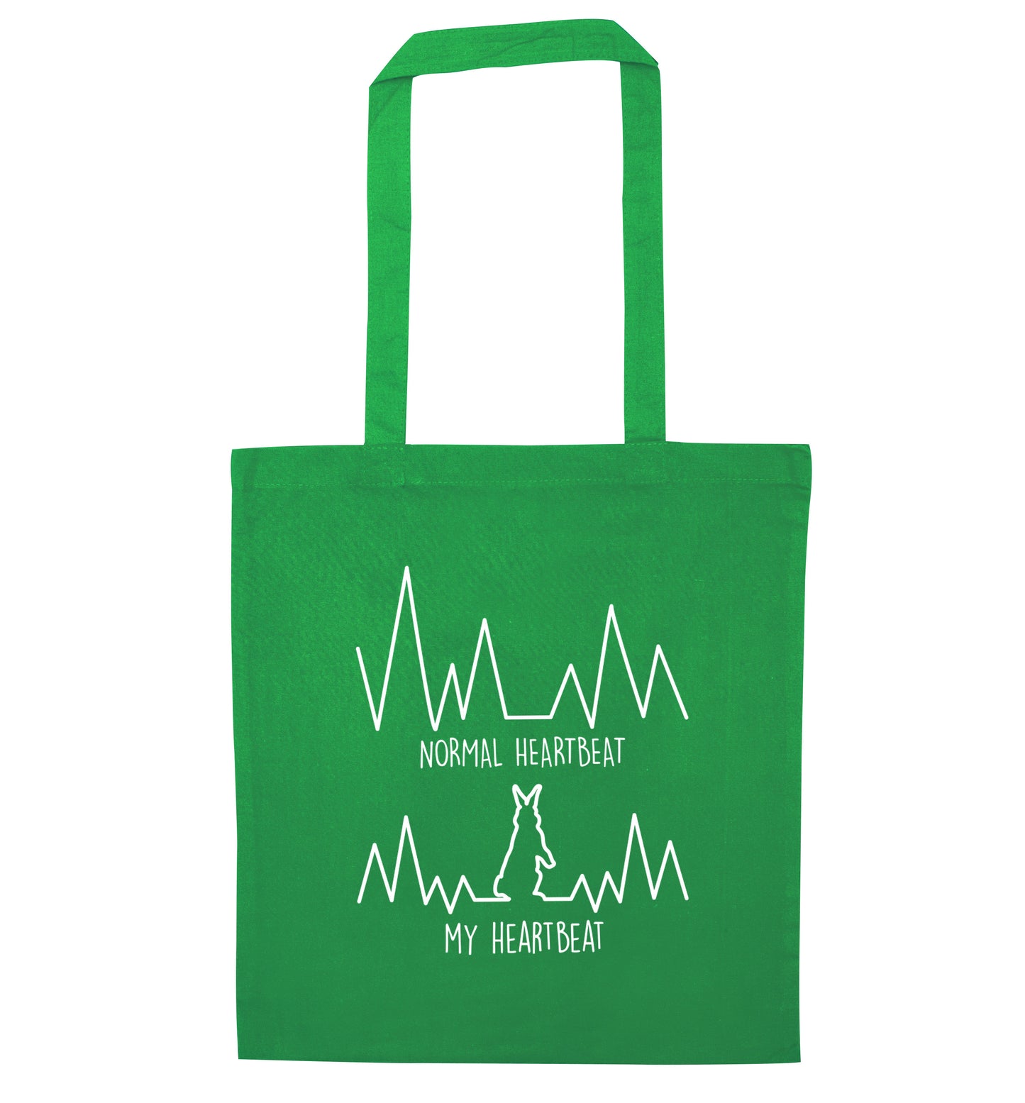 Normal heartbeat, my heartbeat rabbit lover green tote bag