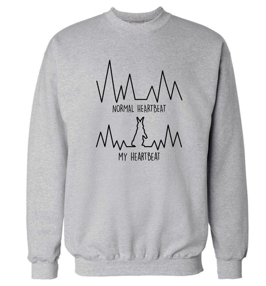 Normal heartbeat, my heartbeat rabbit lover Adult's unisex grey  sweater 2XL
