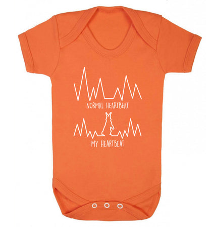Normal heartbeat, my heartbeat rabbit lover Baby Vest orange 18-24 months