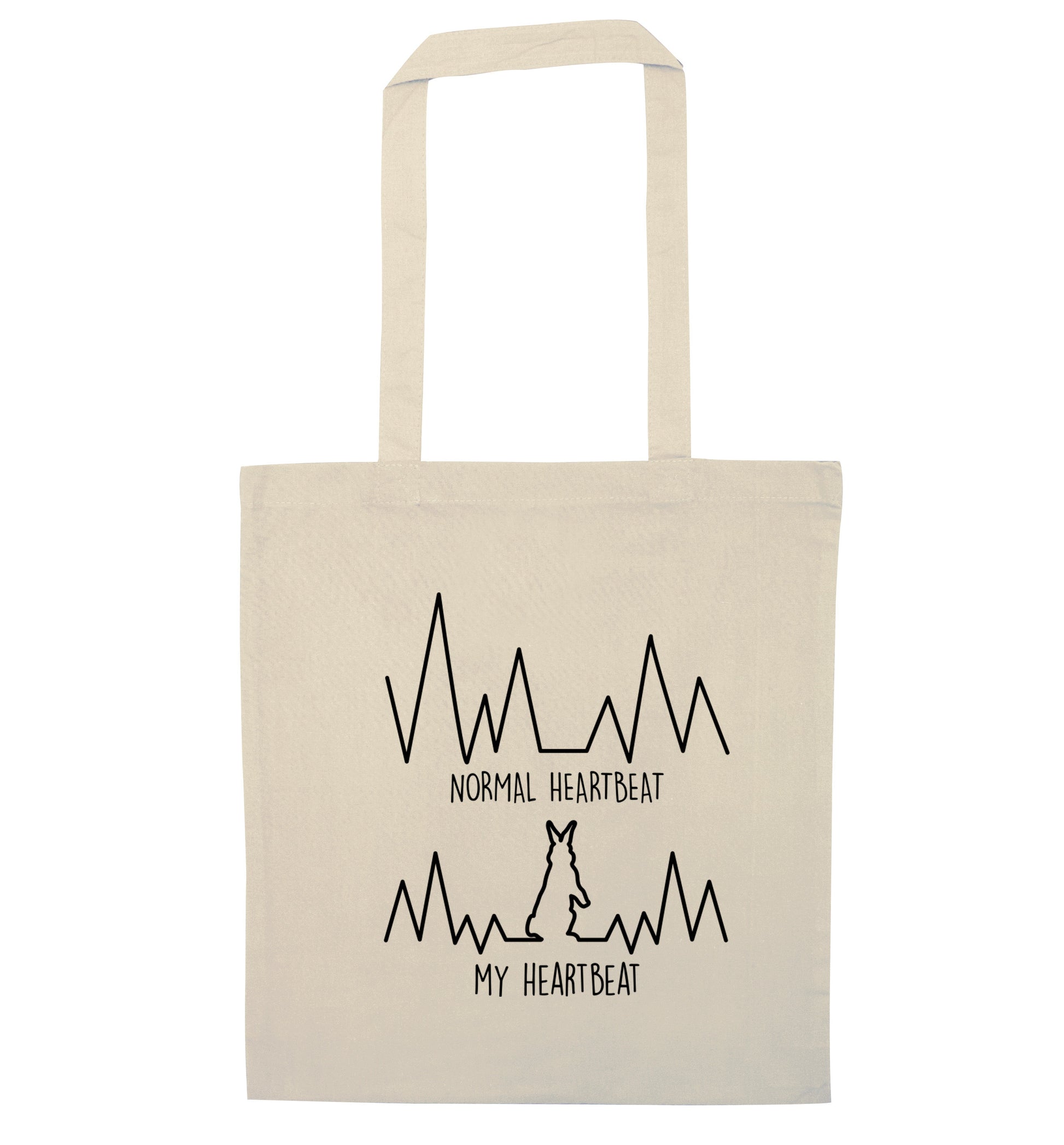 Normal heartbeat, my heartbeat rabbit lover natural tote bag