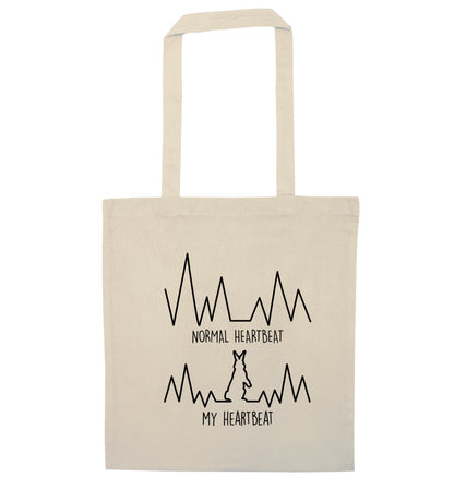 Normal heartbeat, my heartbeat rabbit lover natural tote bag