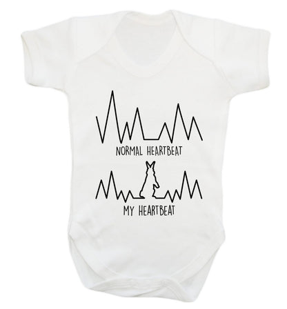 Normal heartbeat, my heartbeat rabbit lover Baby Vest white 18-24 months