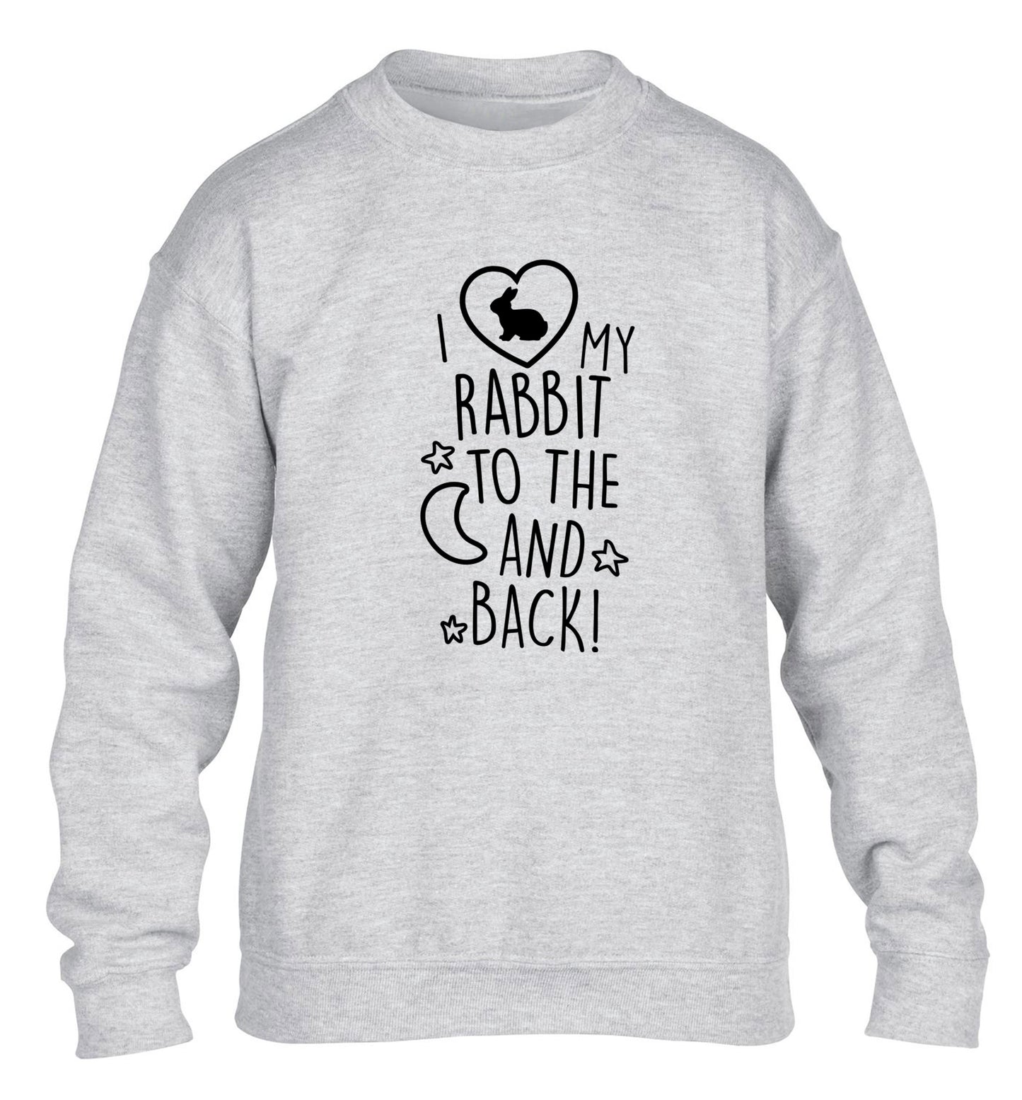 I love my rabbit to the moon and back children's grey  sweater 12-14 Years