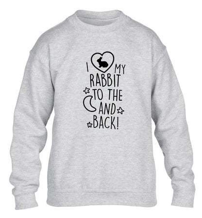 I love my rabbit to the moon and back children's grey  sweater 12-14 Years