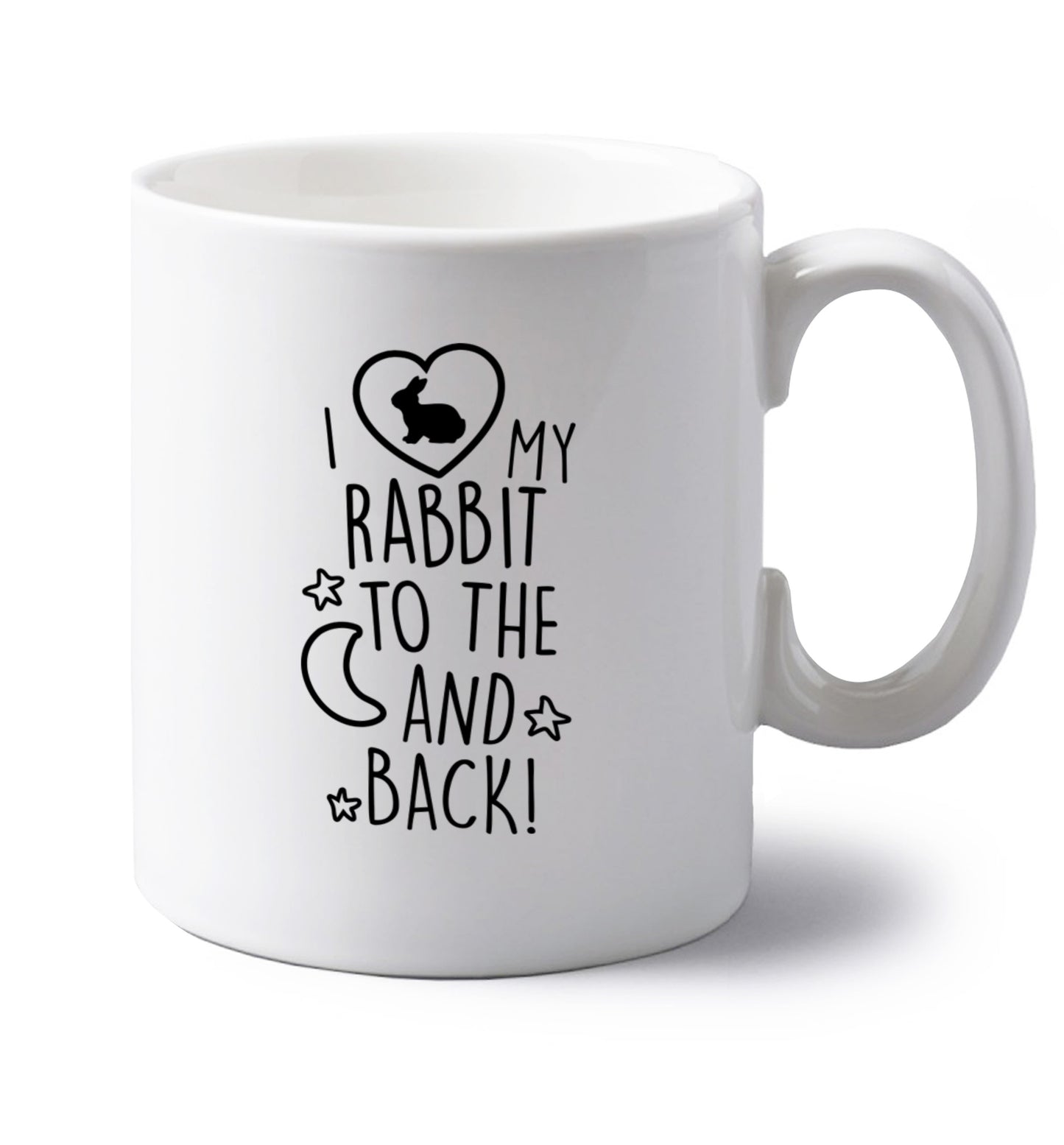 left handed white ceramic mug 