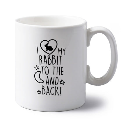 left handed white ceramic mug 
