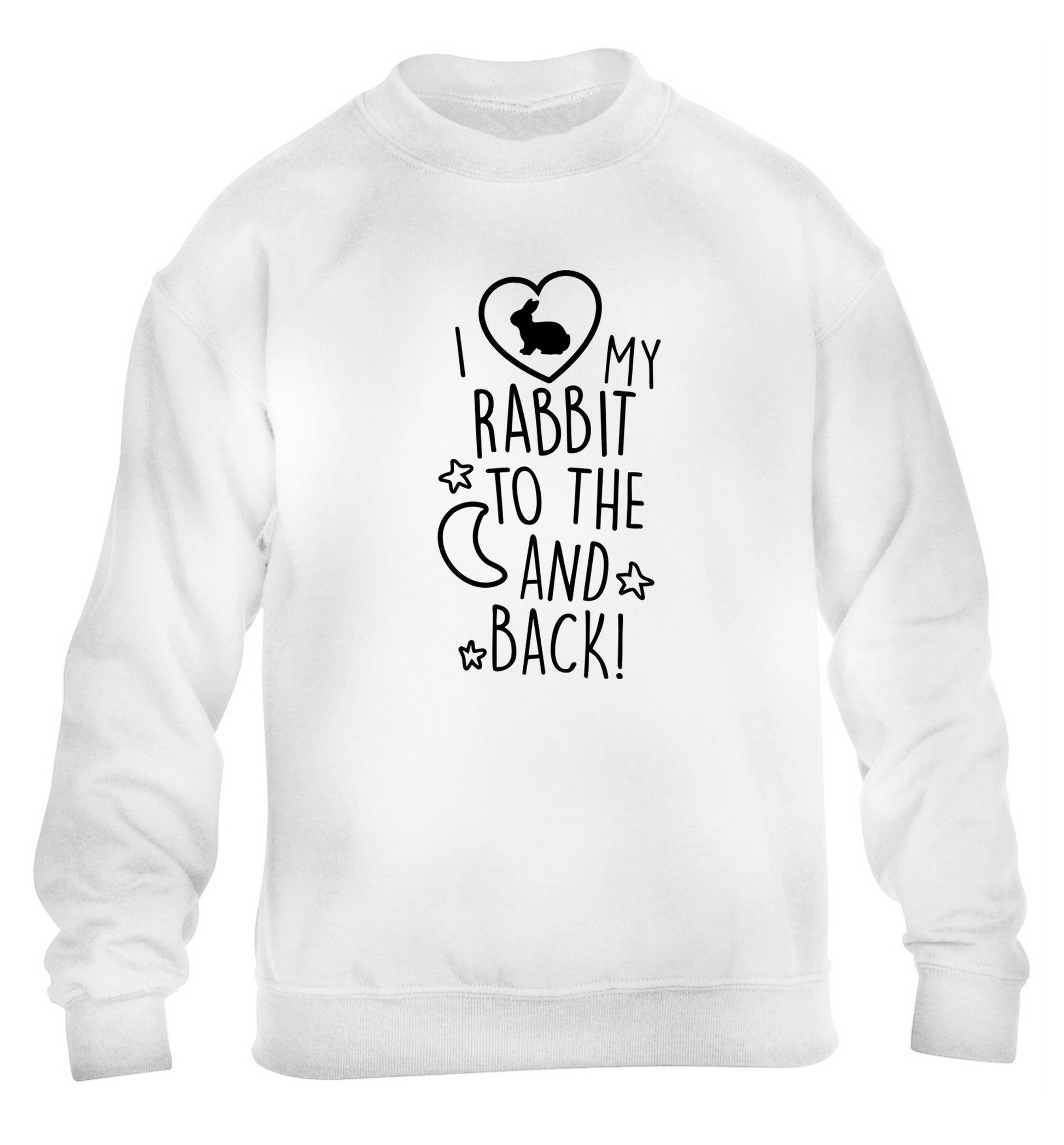 I love my rabbit to the moon and back children's white  sweater 12-14 Years