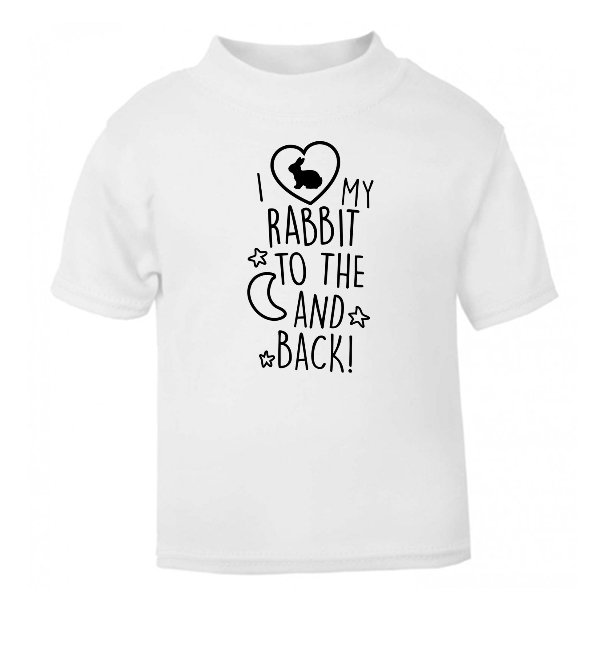 I love my rabbit to the moon and back white Baby Toddler Tshirt 2 Years