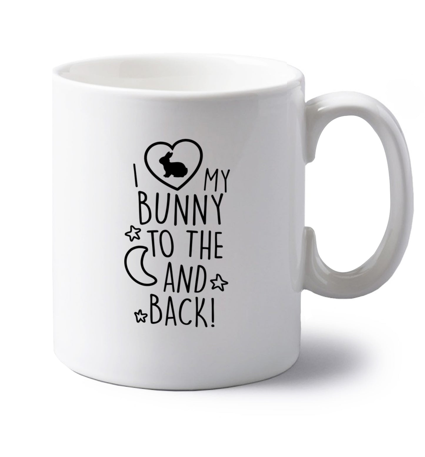 left handed white ceramic mug 
