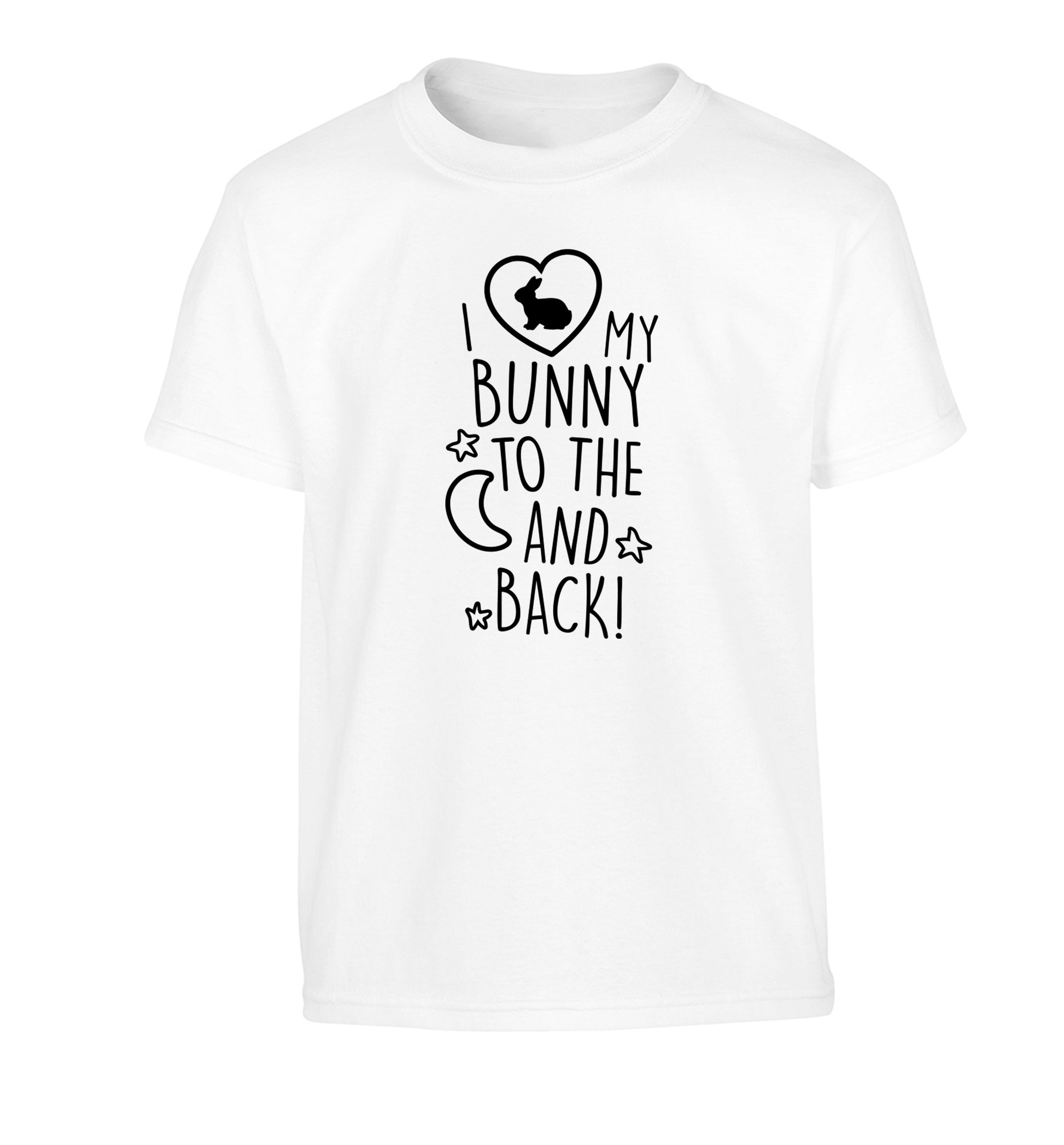I love my bunny to the moon and back Children's white Tshirt 12-14 Years